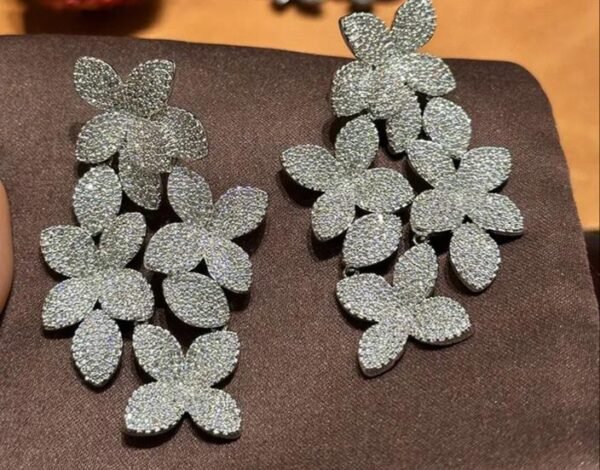 Zirconia Sliver Earrings (Large)